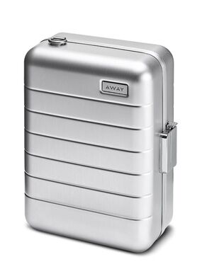 Away The Mini Hard Suitcase Toiletry Hard Case Aluminum Silver